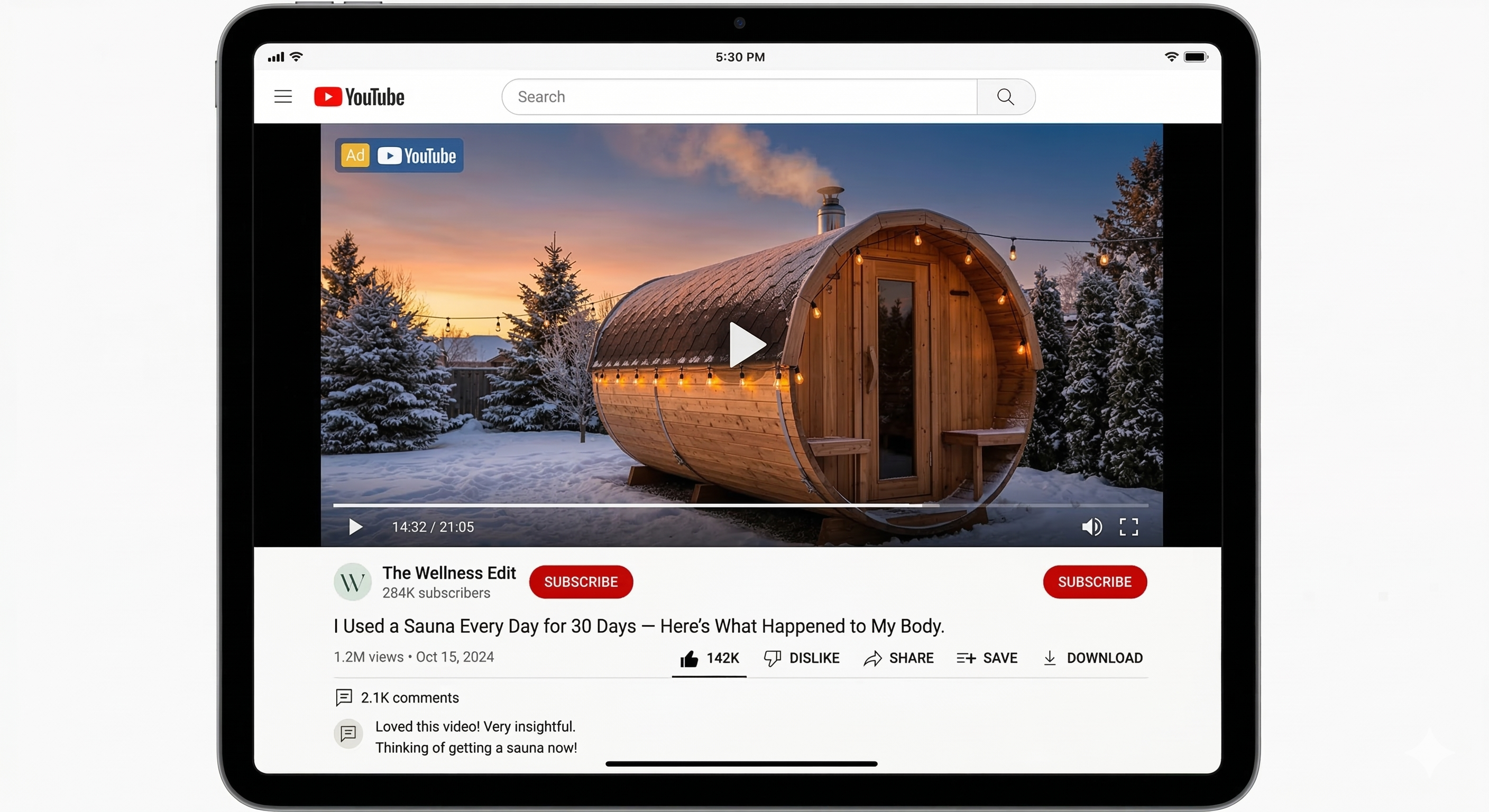 YouTube — sauna benefits